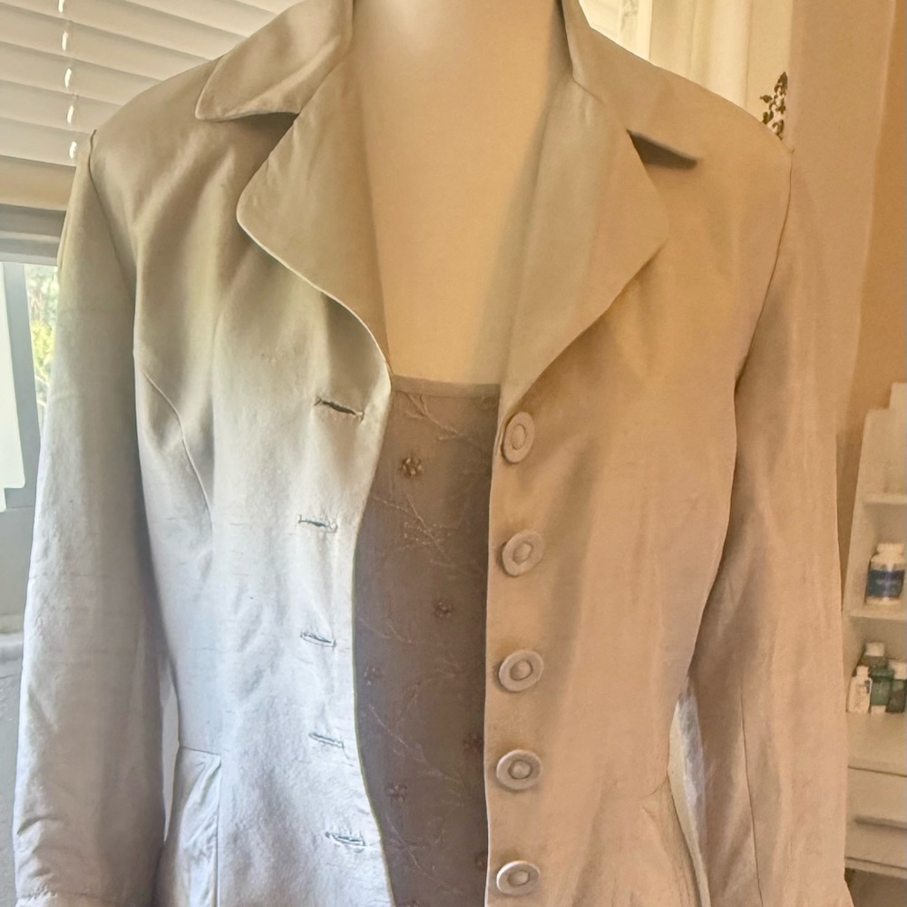 Vintage Sue Wong Elegant Beige Silk Suit size S